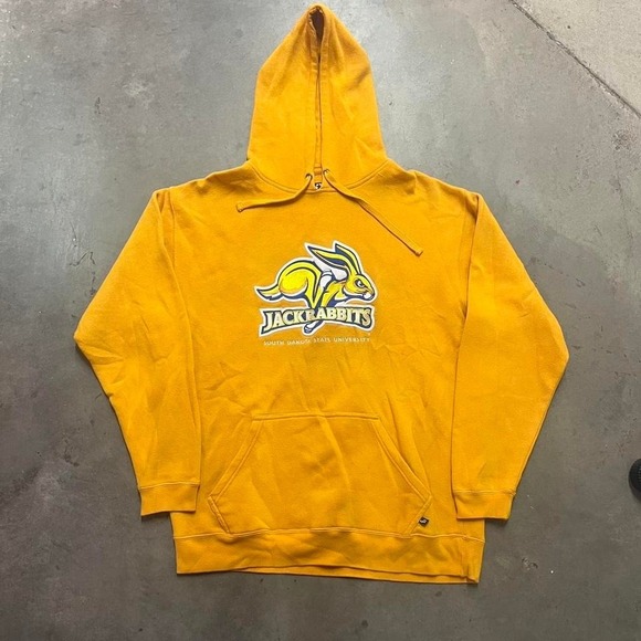 Y2K Yellow embroidered oversized South Dakota State Jamerica Hoodie size‎ XL - Picture 1 of 5